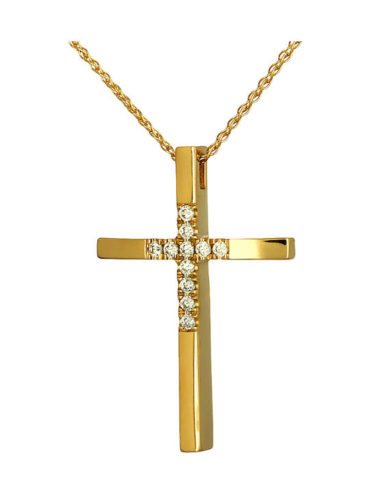 Damen Gold Kreuz 14K