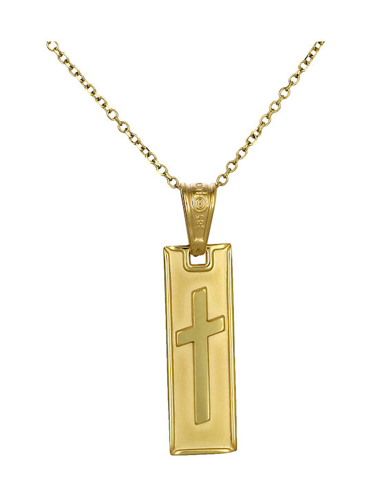 Herren Gold Kreuz 14K