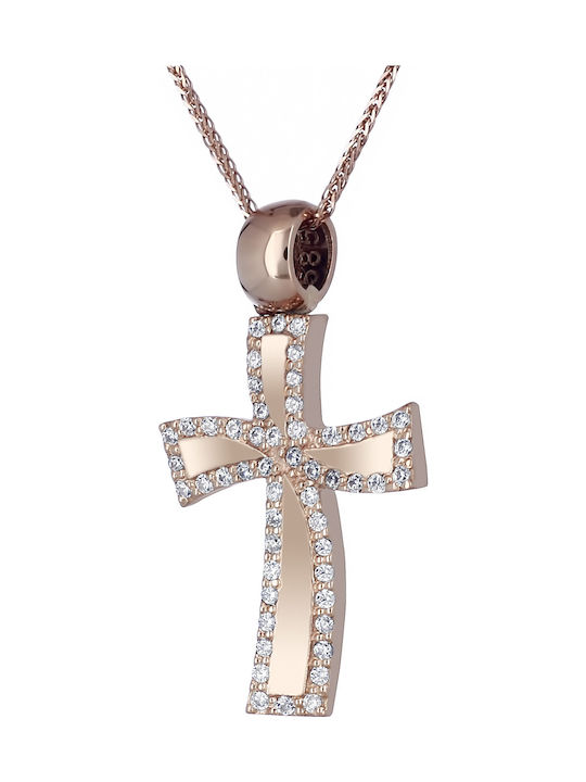 Damen Roségold Kreuz 14K