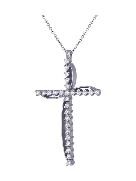 Women's White Gold Cross 14K with Chain