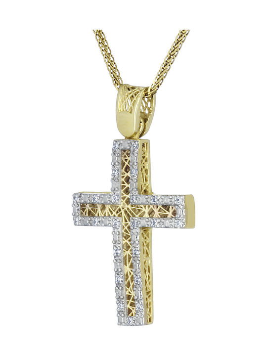 Damen Gold Kreuz 14K