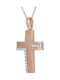 Damen Roségold Kreuz 14K