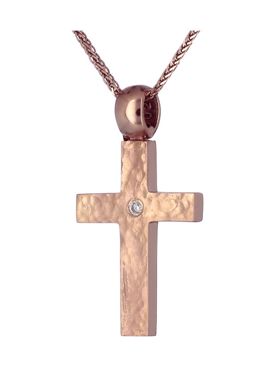 Damen Roségold Kreuz 14K