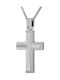 Men's White Gold Cross 14K