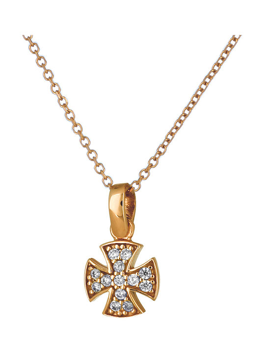 Women's Rose Gold Cross 14K