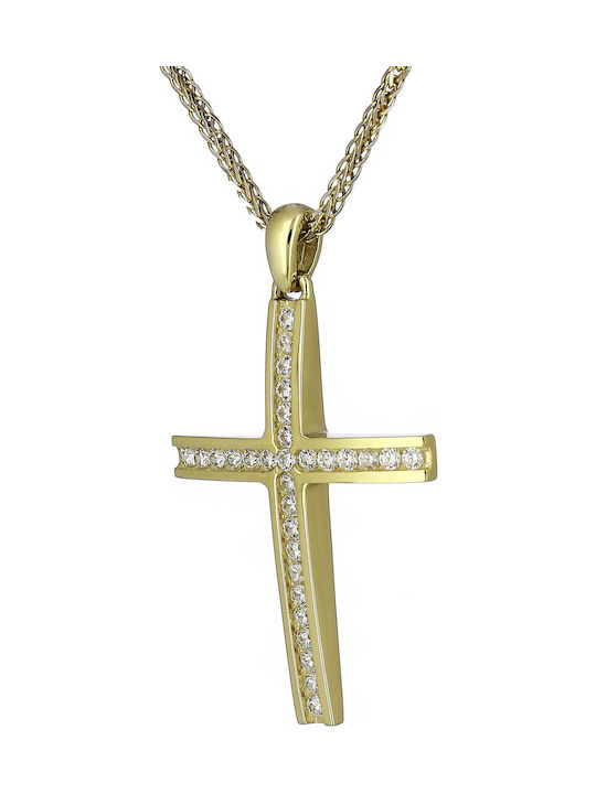 Damen Gold Kreuz 14K