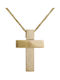 Herren Gold Kreuz 14K mit Kette