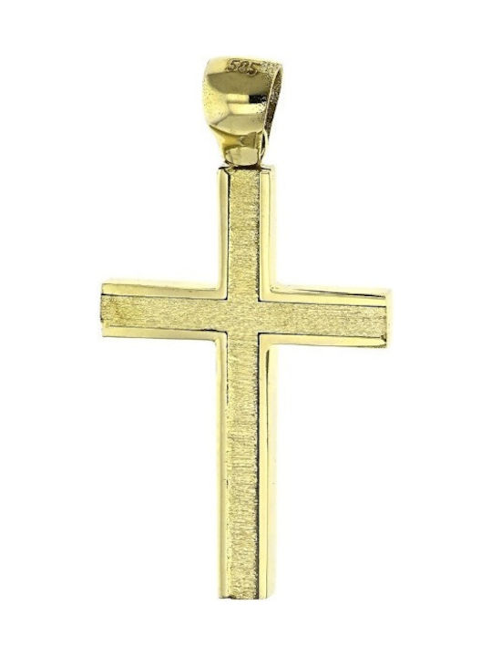 Gold Kreuz 14K Beidseitig