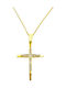 Damen Gold Kreuz 14K mit Kette