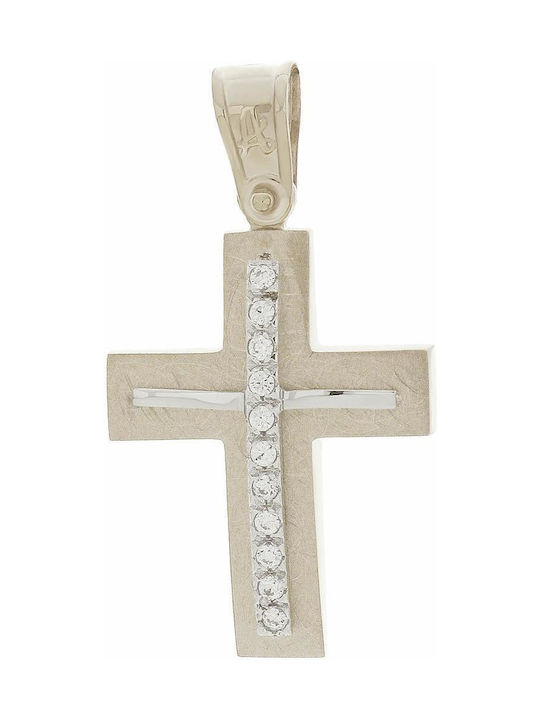 Damen Weißgold Kreuz 14K