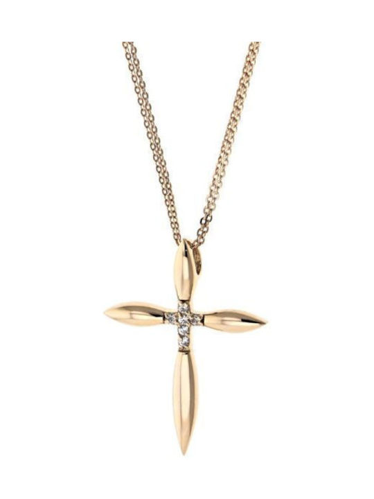 Women's Rose Gold Cross 14K with Chain