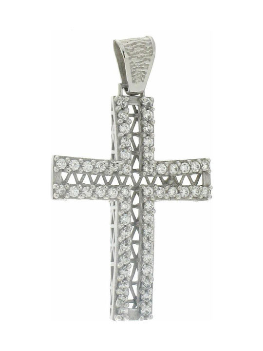 Damen Weißgold Kreuz 14K