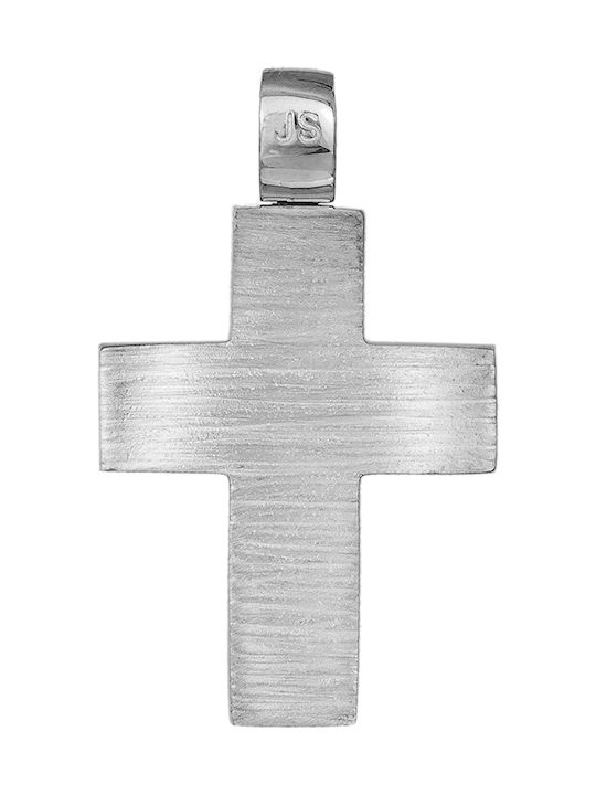 Men's White Gold Cross 14K