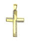 Damen Gold Kreuz 14K Beidseitig