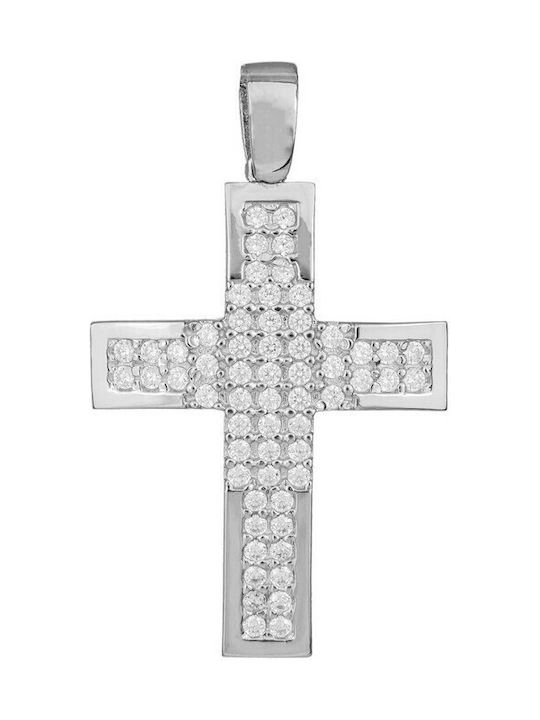 Damen Weißgold Kreuz 14K