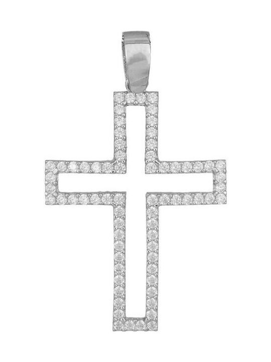 Damen Weißgold Kreuz 14K