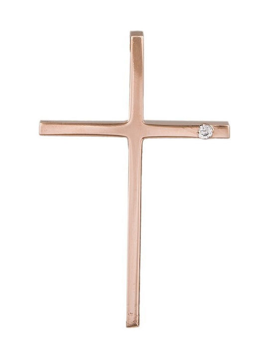 Damen Roségold Kreuz 14K