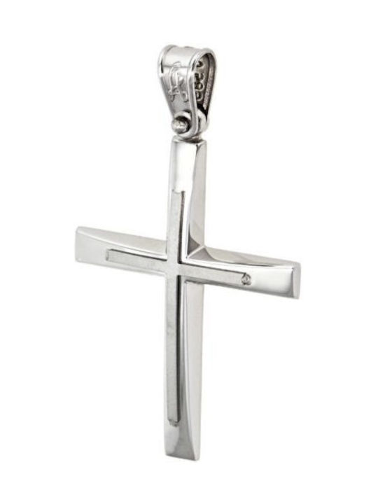 Weißgold Kreuz 14K