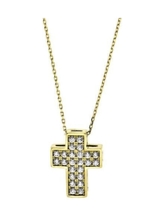 Damen Gold Kreuz 9K mit Kette