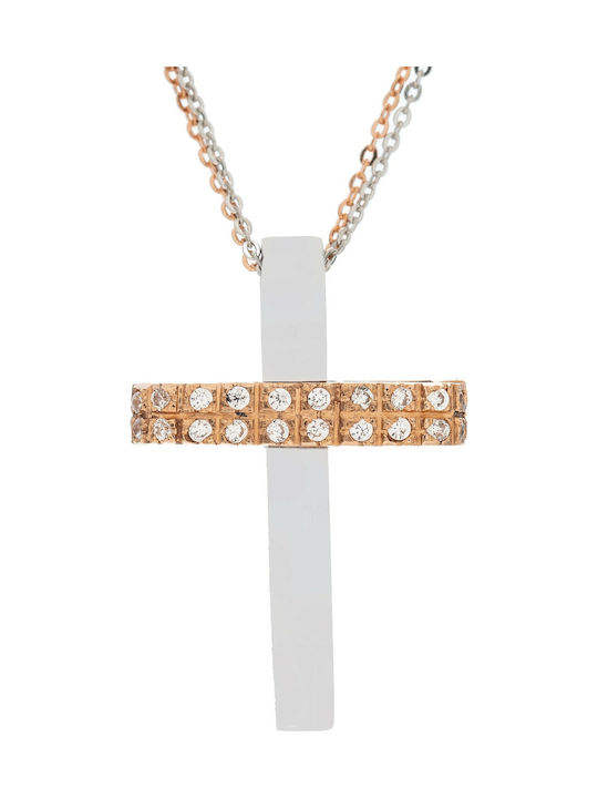 Damen Weißgold Kreuz 14K