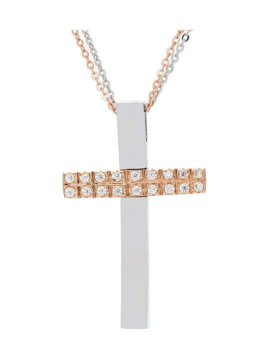 Damen Weißgold Kreuz 14K