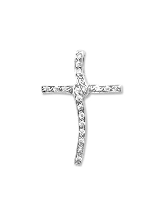 Damen Weißgold Kreuz 14K