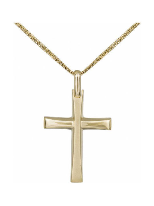 Herren Gold Kreuz 14K mit Kette