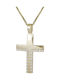 Damen Gold Kreuz 14K mit Kette