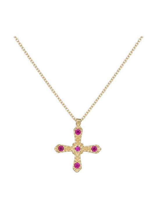 Damen Roségold Kreuz 14K