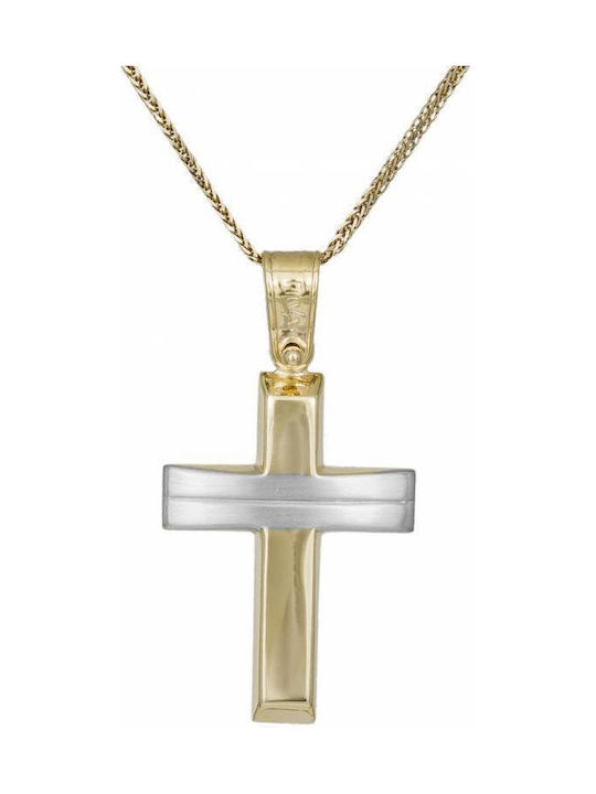 Men's Gold Cross 9K with Chain