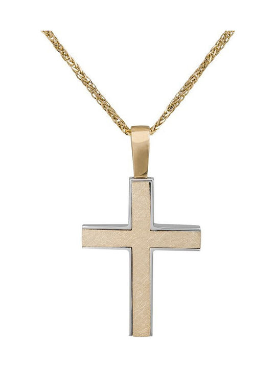 Herren Gold Kreuz 14K mit Kette