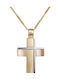 Herren Gold Kreuz 14K mit Kette