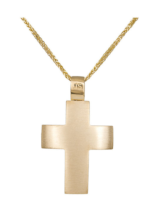 Herren Gold Kreuz 14K mit Kette