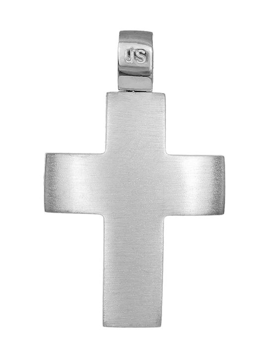 Men's White Gold Cross 14K