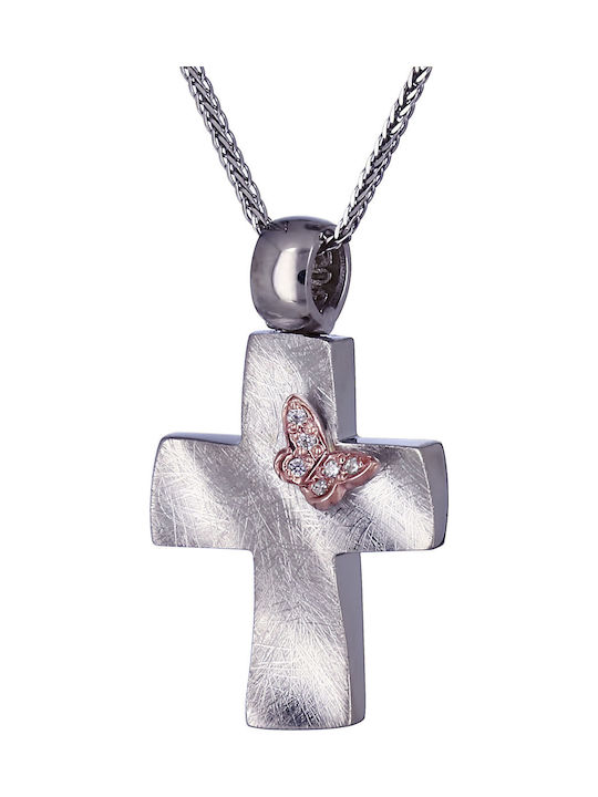 Women's White Gold Cross 14K