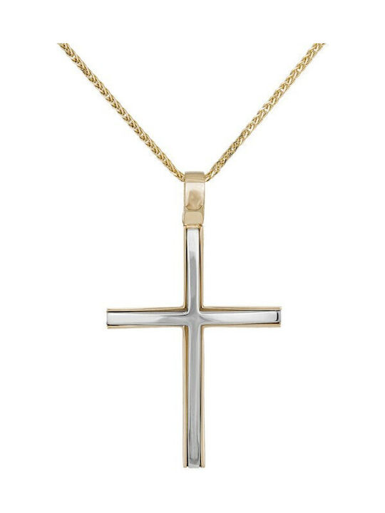 Herren Gold Kreuz 14K mit Kette