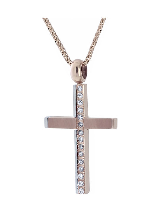 Damen Roségold Kreuz 14K