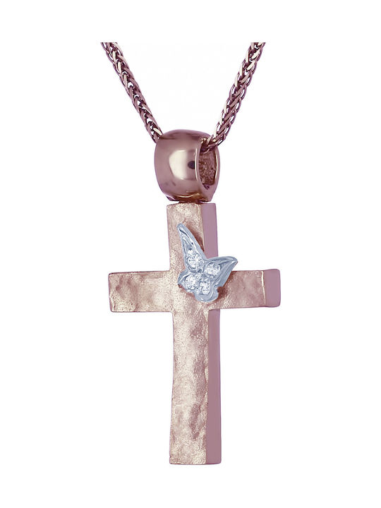 Women's Rose Gold Cross 14K