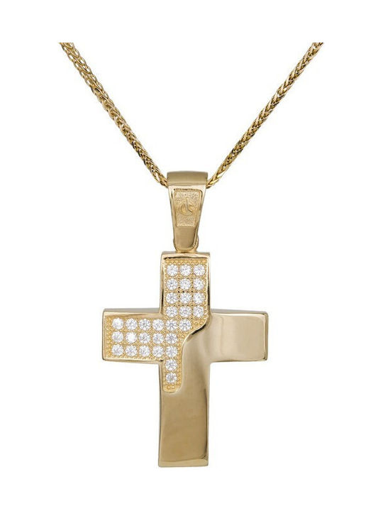 Damen Gold Kreuz 14K mit Kette