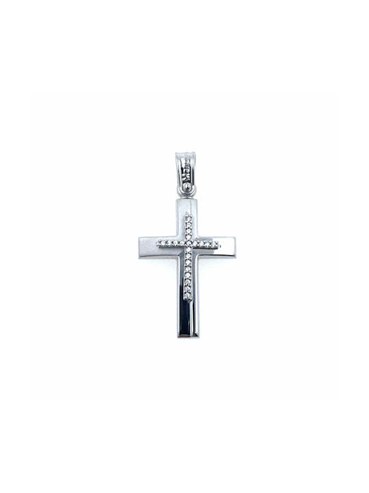 Weißgold Kreuz 14K