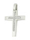 White Gold Cross 14K Double Sided