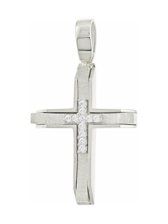 Weißgold Kreuz 14K