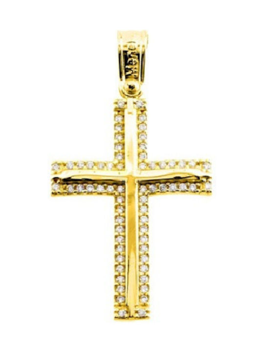 Weißgold Kreuz 14K