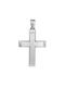 Men's White Gold Cross 14K