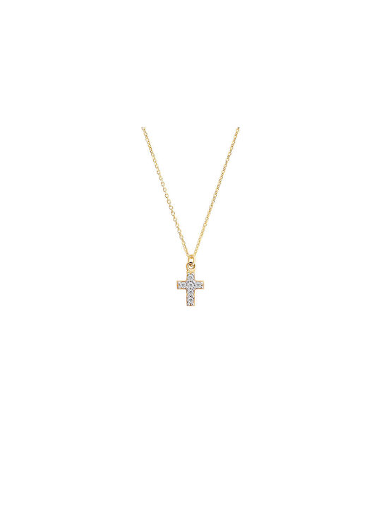 JewelStories Damen Gold Kreuz 9K mit Kette