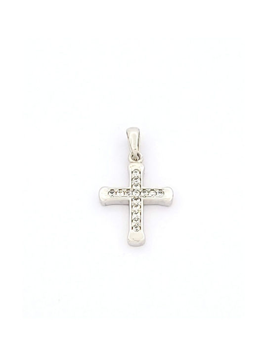 Kirkikosmima Women's White Gold Cross 14K with Chain