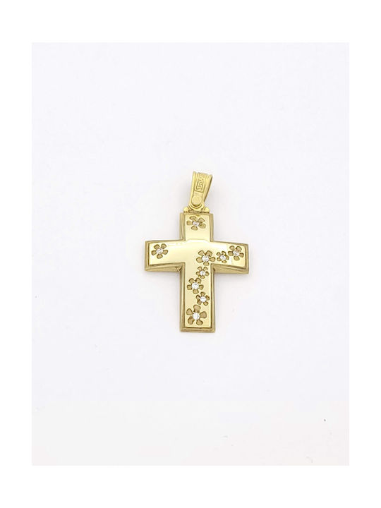 Kirkikosmima Damen Gold Kreuz 14K