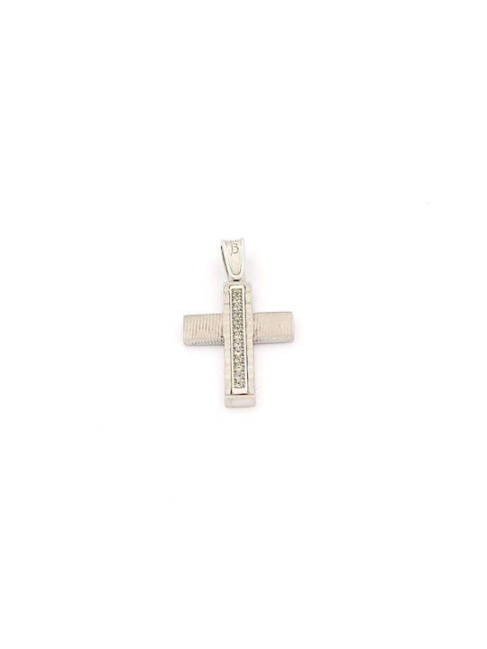 Kirkikosmima Damen Weißgold Kreuz 14K mit Kette