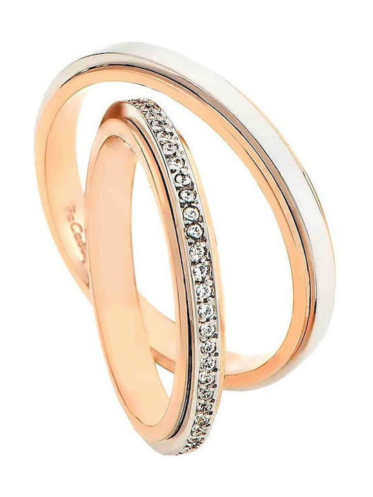 Fa Cad'oro Ehering-Set Zweifarbig mit Diamant