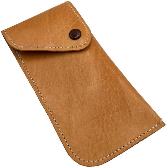 ByLeather Θήκη Γυαλιών Μαλακή με Κλιπ Καφέ
